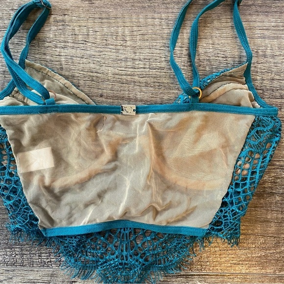 For Love & Lemons Bat Your Lashes Underwire Bra - Jade Size Small - Picture 4 of 16